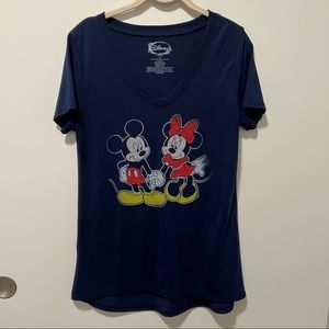 Disney Mickey & Minnie Shirt Navy Blue Sz M